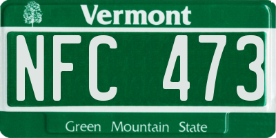VT license plate NFC473