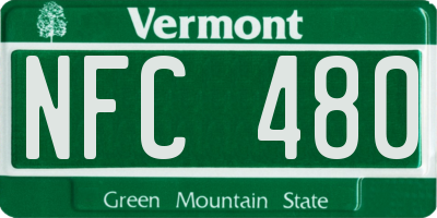 VT license plate NFC480