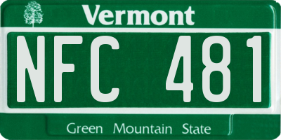 VT license plate NFC481