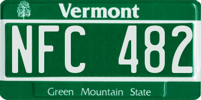 VT license plate NFC482