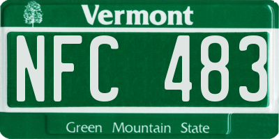 VT license plate NFC483