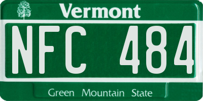 VT license plate NFC484