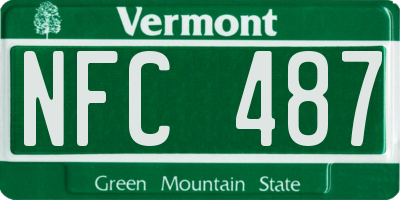 VT license plate NFC487