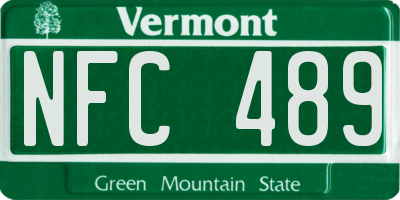 VT license plate NFC489
