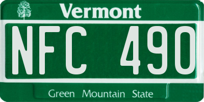 VT license plate NFC490