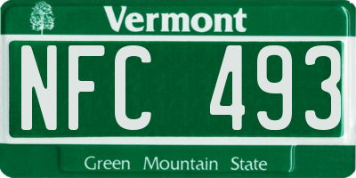 VT license plate NFC493