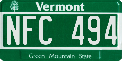 VT license plate NFC494
