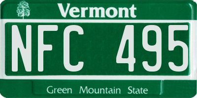 VT license plate NFC495