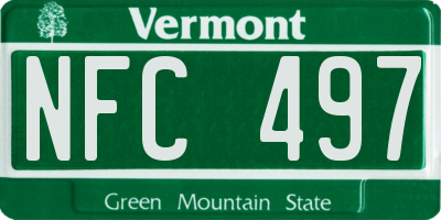 VT license plate NFC497