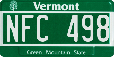 VT license plate NFC498
