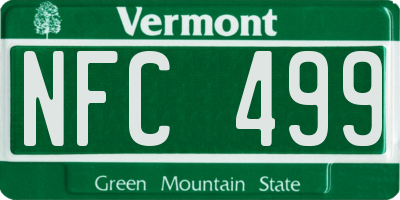 VT license plate NFC499