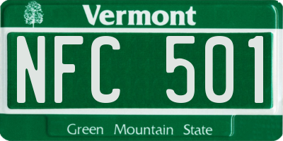 VT license plate NFC501
