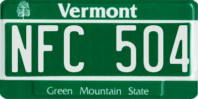VT license plate NFC504