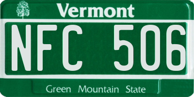 VT license plate NFC506