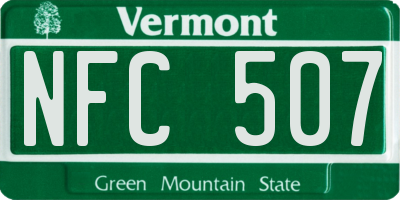 VT license plate NFC507