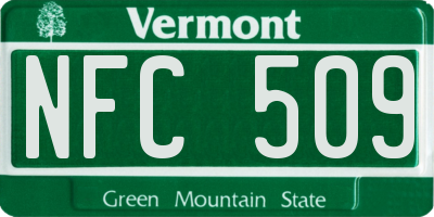 VT license plate NFC509