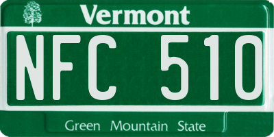 VT license plate NFC510