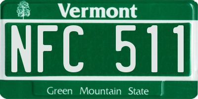 VT license plate NFC511
