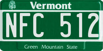 VT license plate NFC512