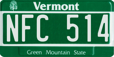 VT license plate NFC514