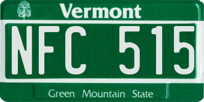 VT license plate NFC515