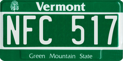VT license plate NFC517