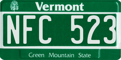 VT license plate NFC523