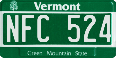 VT license plate NFC524