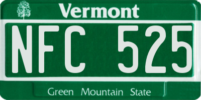 VT license plate NFC525