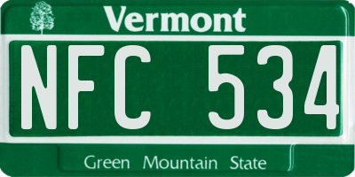VT license plate NFC534