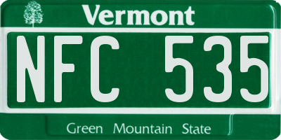 VT license plate NFC535