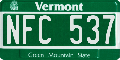 VT license plate NFC537