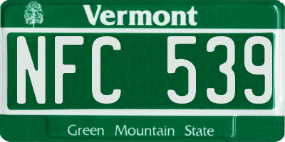 VT license plate NFC539