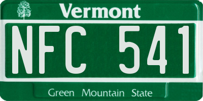 VT license plate NFC541