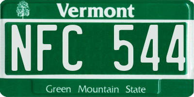 VT license plate NFC544