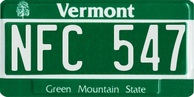VT license plate NFC547