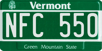 VT license plate NFC550