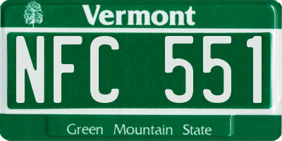 VT license plate NFC551
