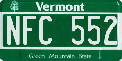 VT license plate NFC552
