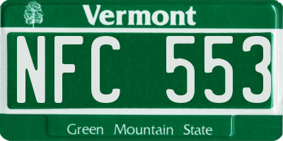VT license plate NFC553