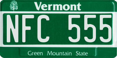 VT license plate NFC555