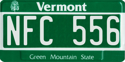 VT license plate NFC556