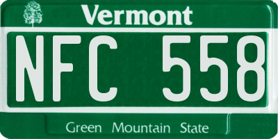 VT license plate NFC558