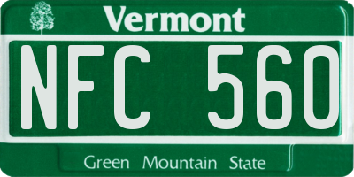 VT license plate NFC560