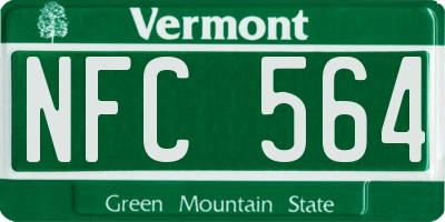 VT license plate NFC564