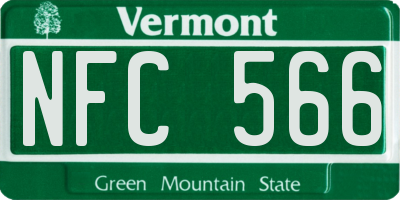 VT license plate NFC566