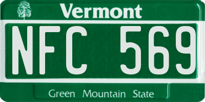 VT license plate NFC569