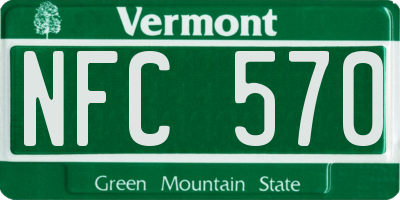 VT license plate NFC570