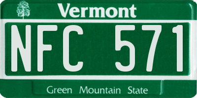 VT license plate NFC571