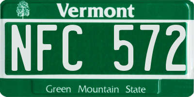 VT license plate NFC572